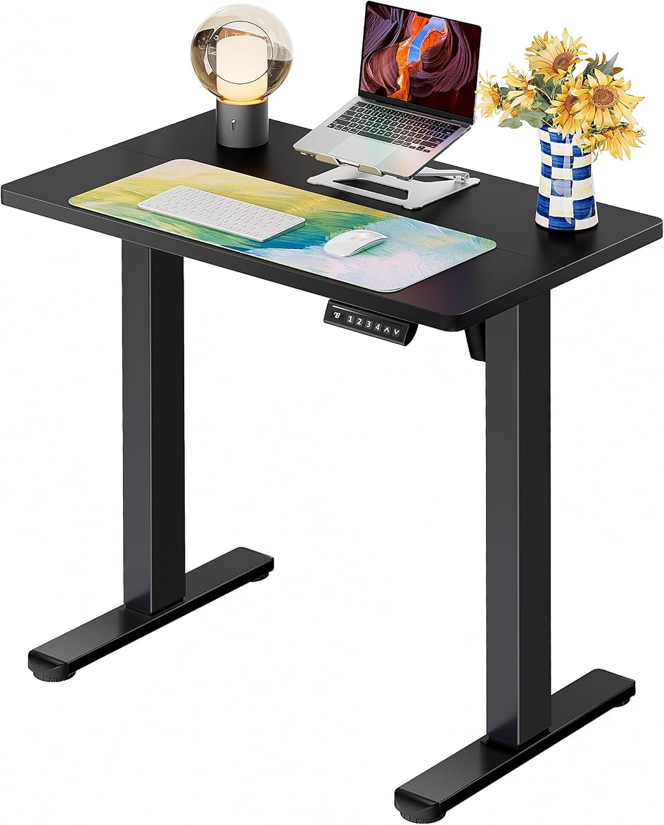 Electric Standing Desk, 31 x 19 in - Black