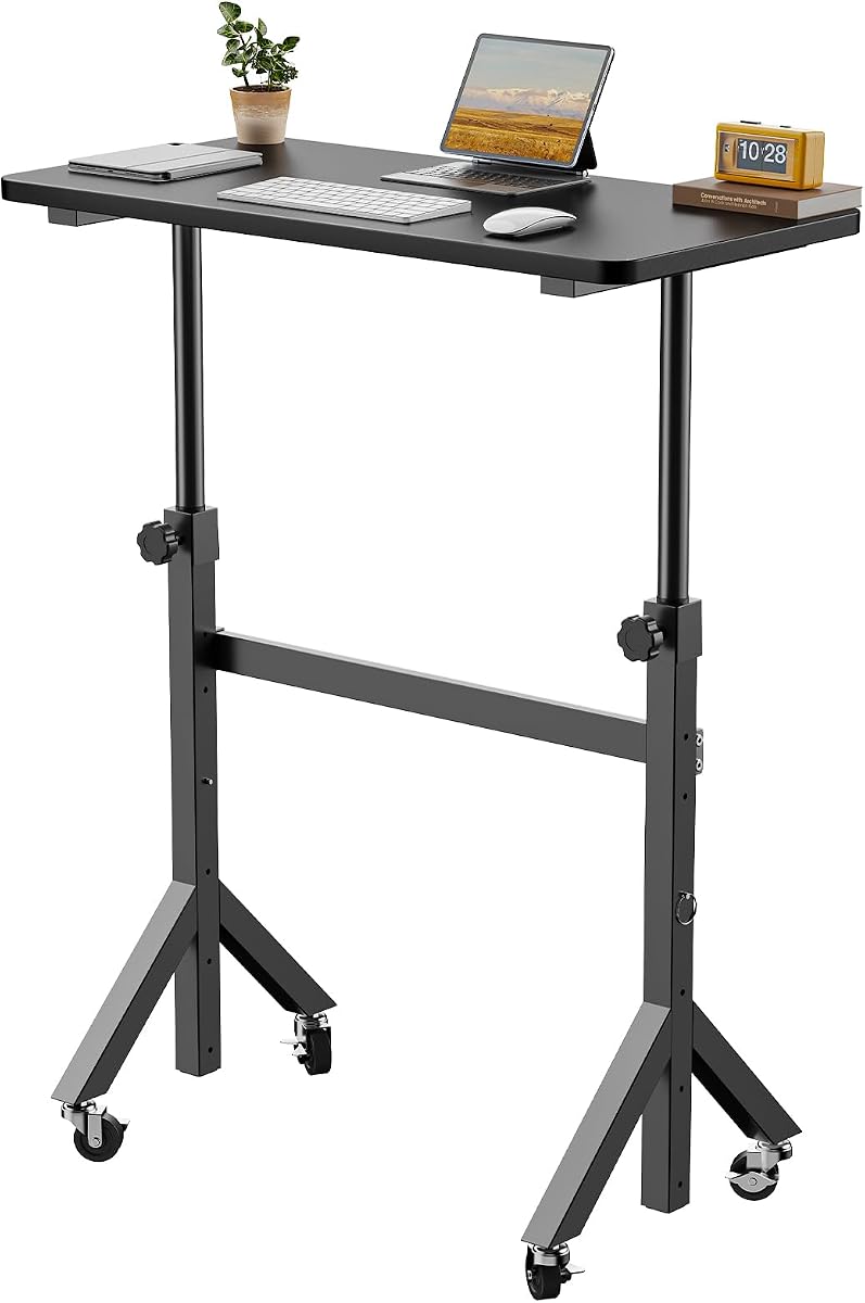 Small Standing Desk for a Walking Pad, 6 Heights - Black